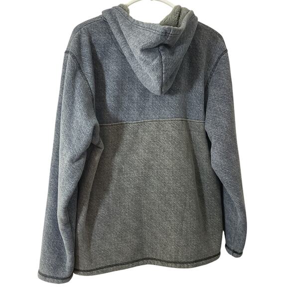 Navy Yard Hoodie 1/4 Zip Faux Fur Lined Gray Large - Picture 2 of 7